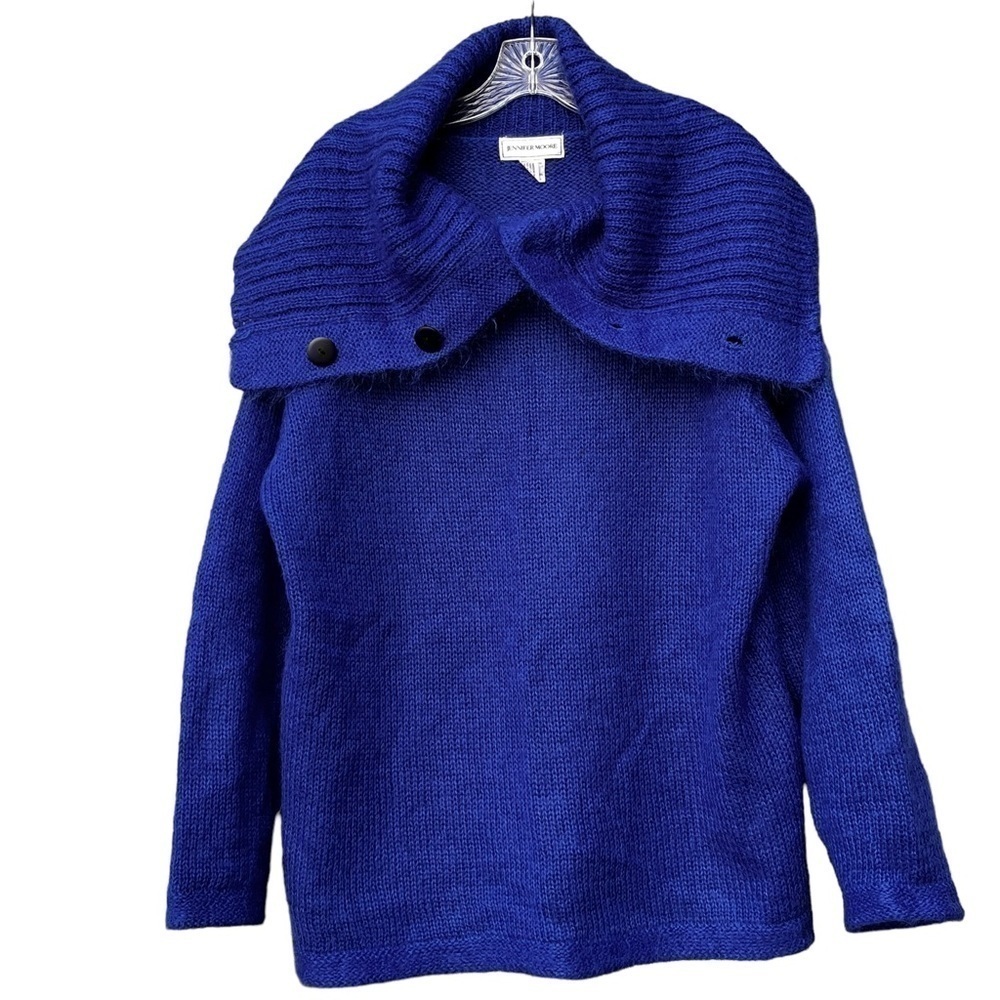 Jennifer Moore Mohair Cowl Neck Blue Sweater Women’s Large